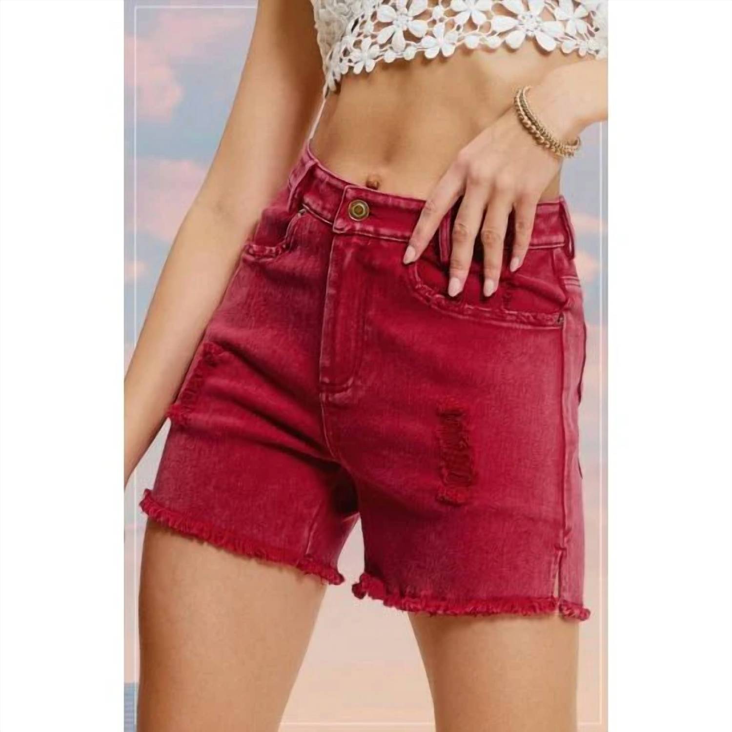 La Miel - Mineral Wash Denim Shorts