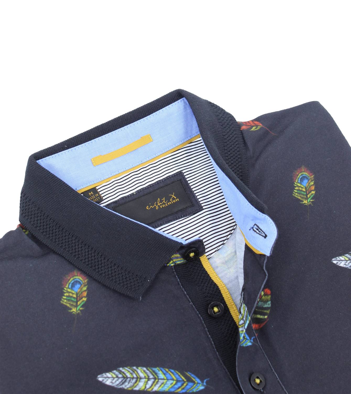 Eight X - Men's Multi Color Feather Print Polo
