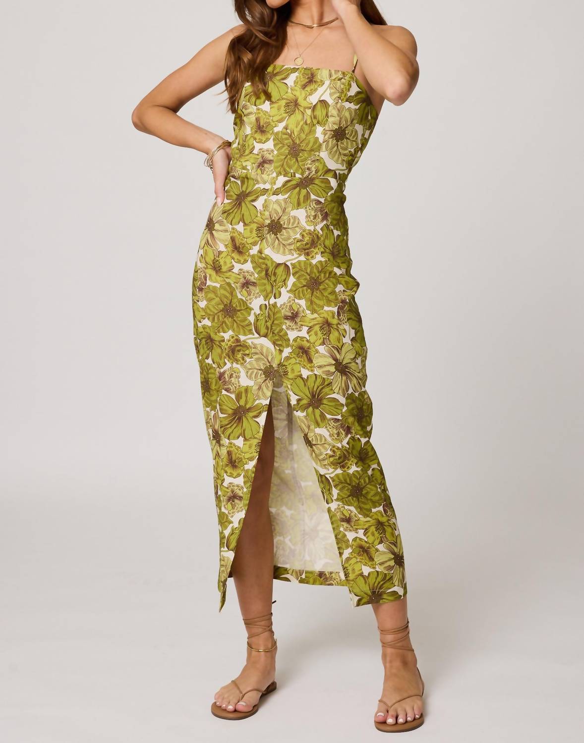 Stillwater - Giada Square Neck Apron Midi Dress