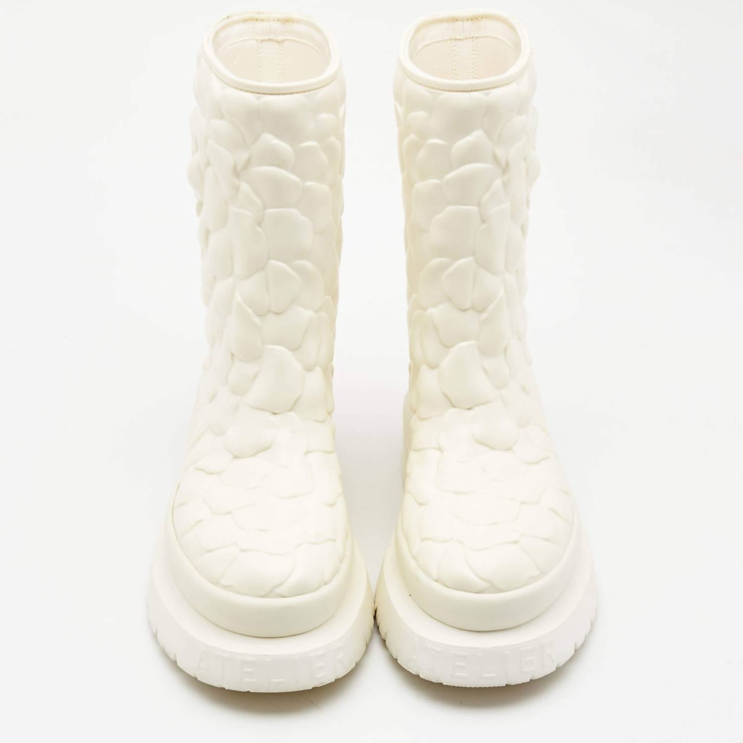 Valentino Garavani - Women's Rubber Rose Edition Atelier Mid Calf Boots