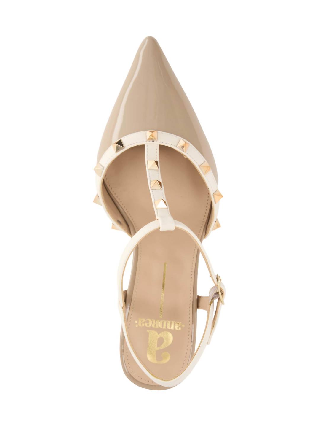 Andrea Women's Studded Slingback Pump in beige - women's heels - alternate view