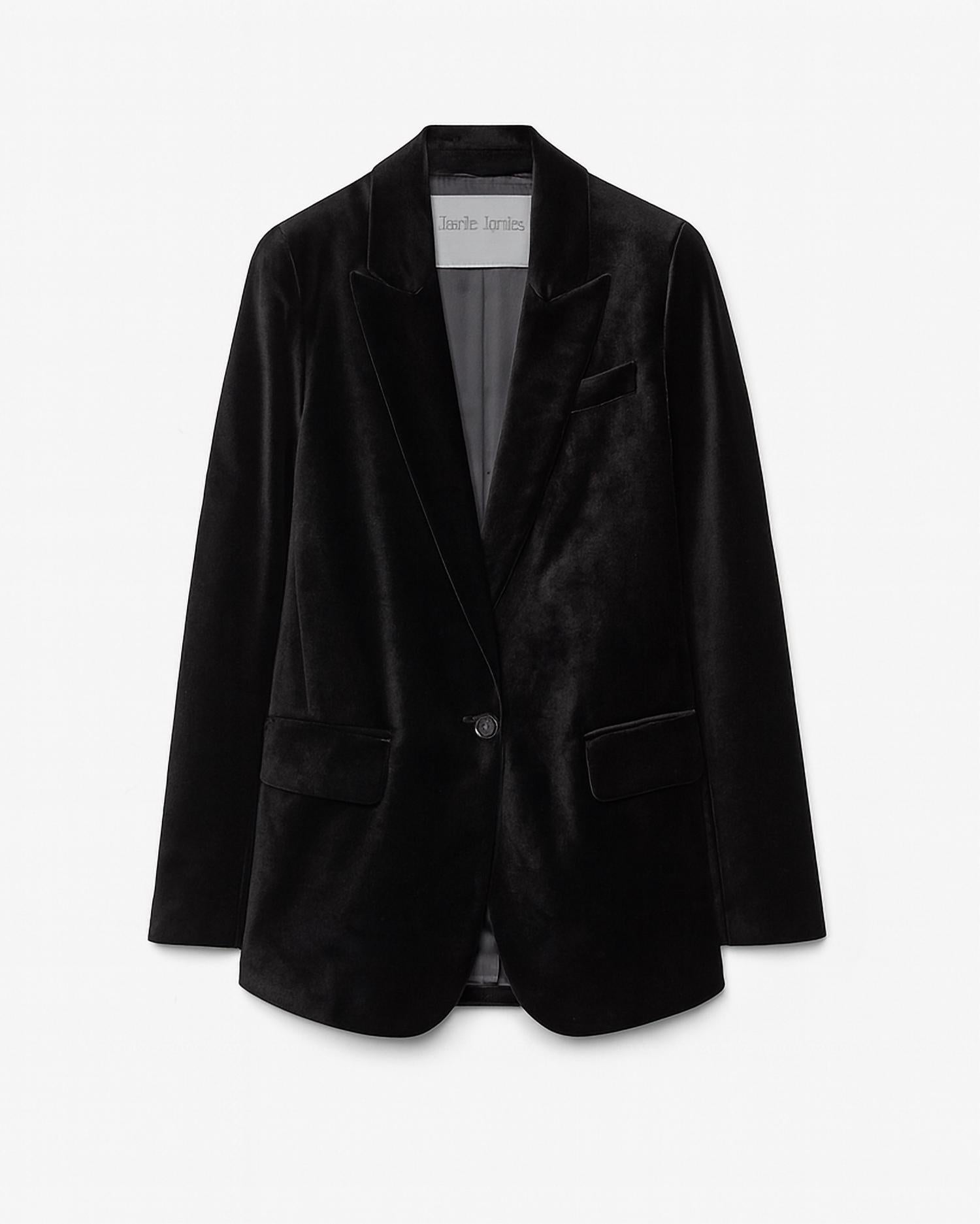 forte forte Women's Stretch Velvet Blazer in stretch velvet in noir black - women's jacket