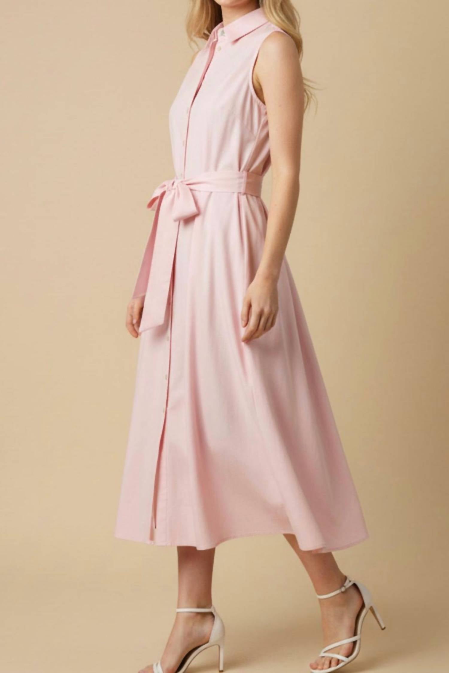 Pinch - Sleeveless Button Flared Dress