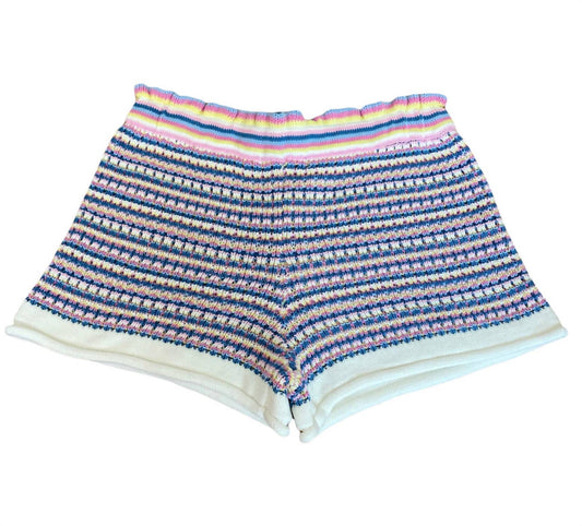 Girls Blue Knit Shorts