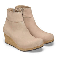BIRKENSTOCK Women's Ebba Suede Bootie in warm sand - women's shoe - detail view