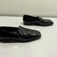 Massimo Dutti Men's Square Toe Patent Leather Loafers in black - men's loafer - detail view