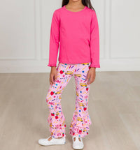 Rufflebutts - Girls School House Ruffle Flare Pants