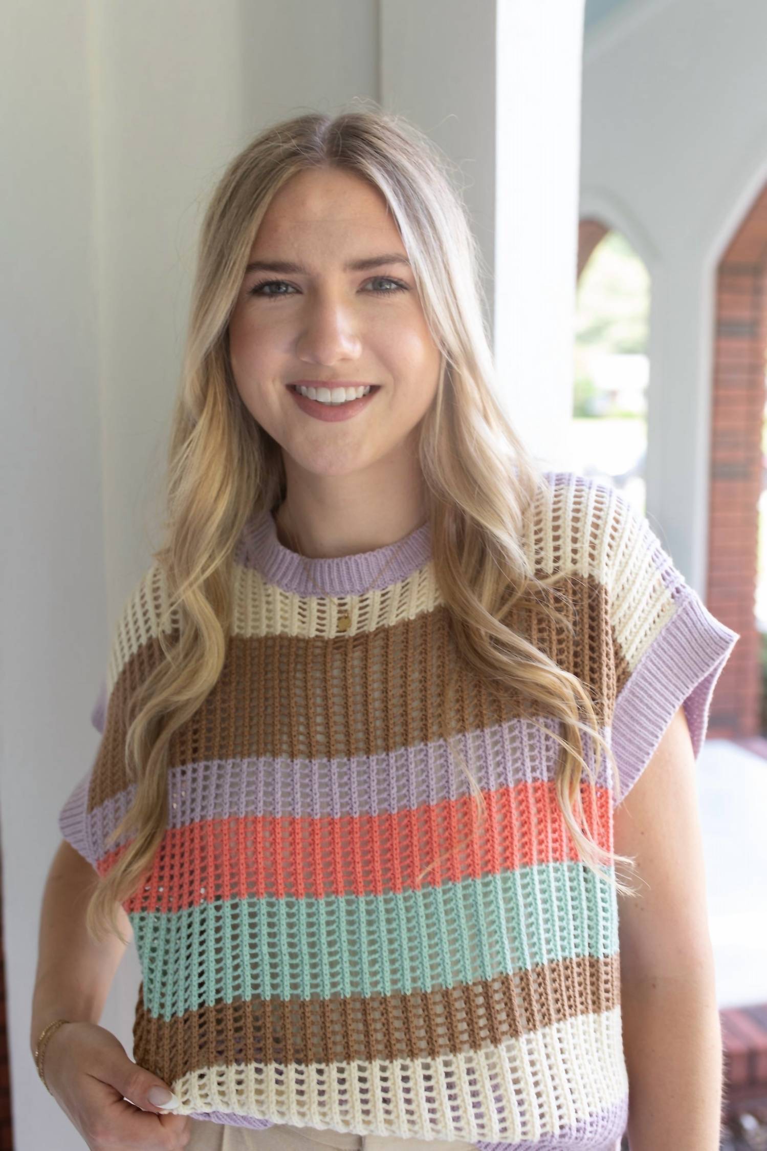 SAGE+FIG Summer Vibes Sweater in vibrant multicolor - women's sweater - alternate view