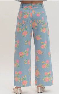 Entro - Women's Floral Denim Pants