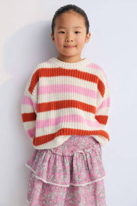 The New Society Girls Melina Skirt in peony hibiscus print - kids' skirt - alternate view