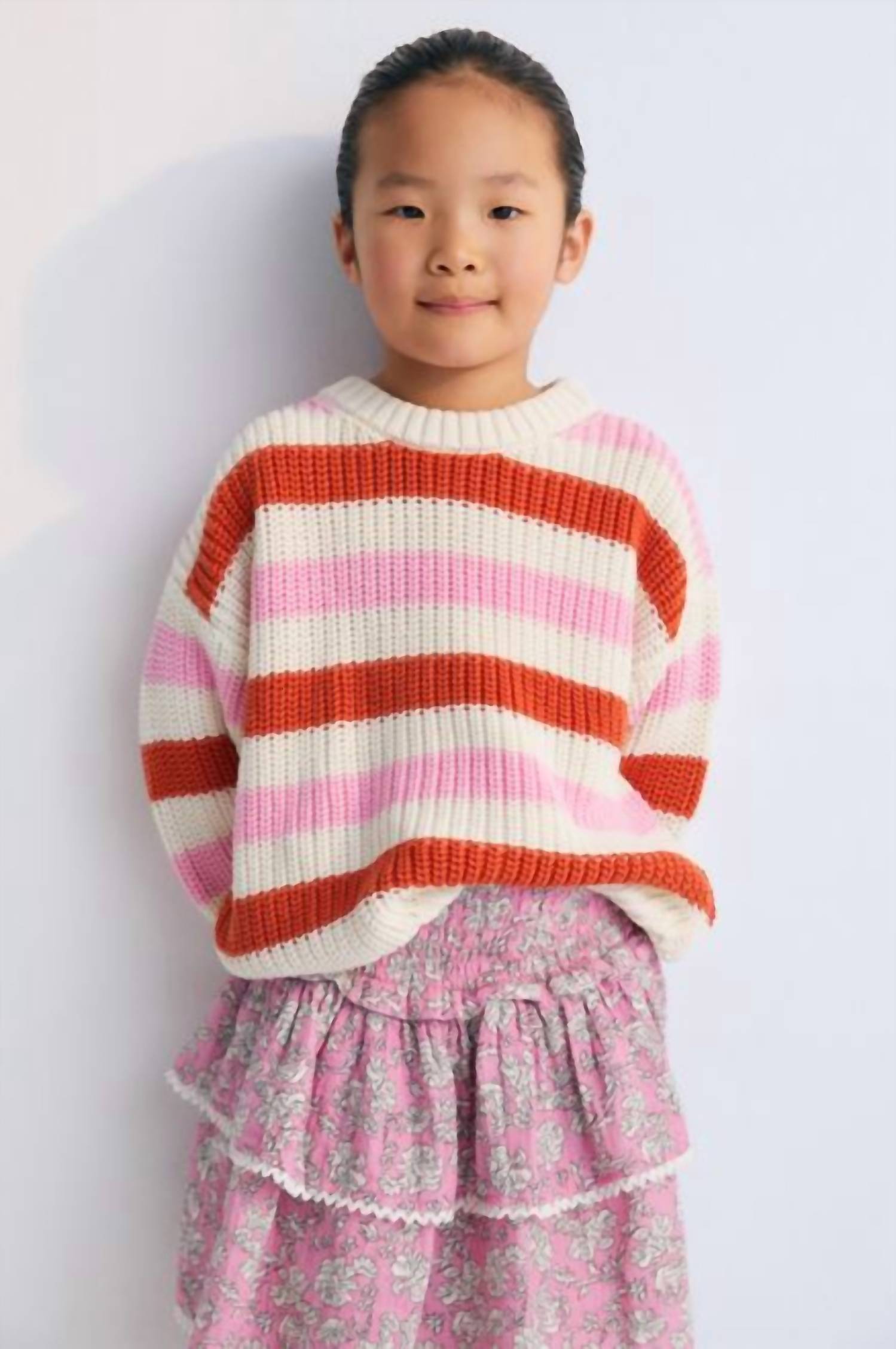 The New Society Girls Melina Skirt in peony hibiscus print - kids' skirt - alternate view