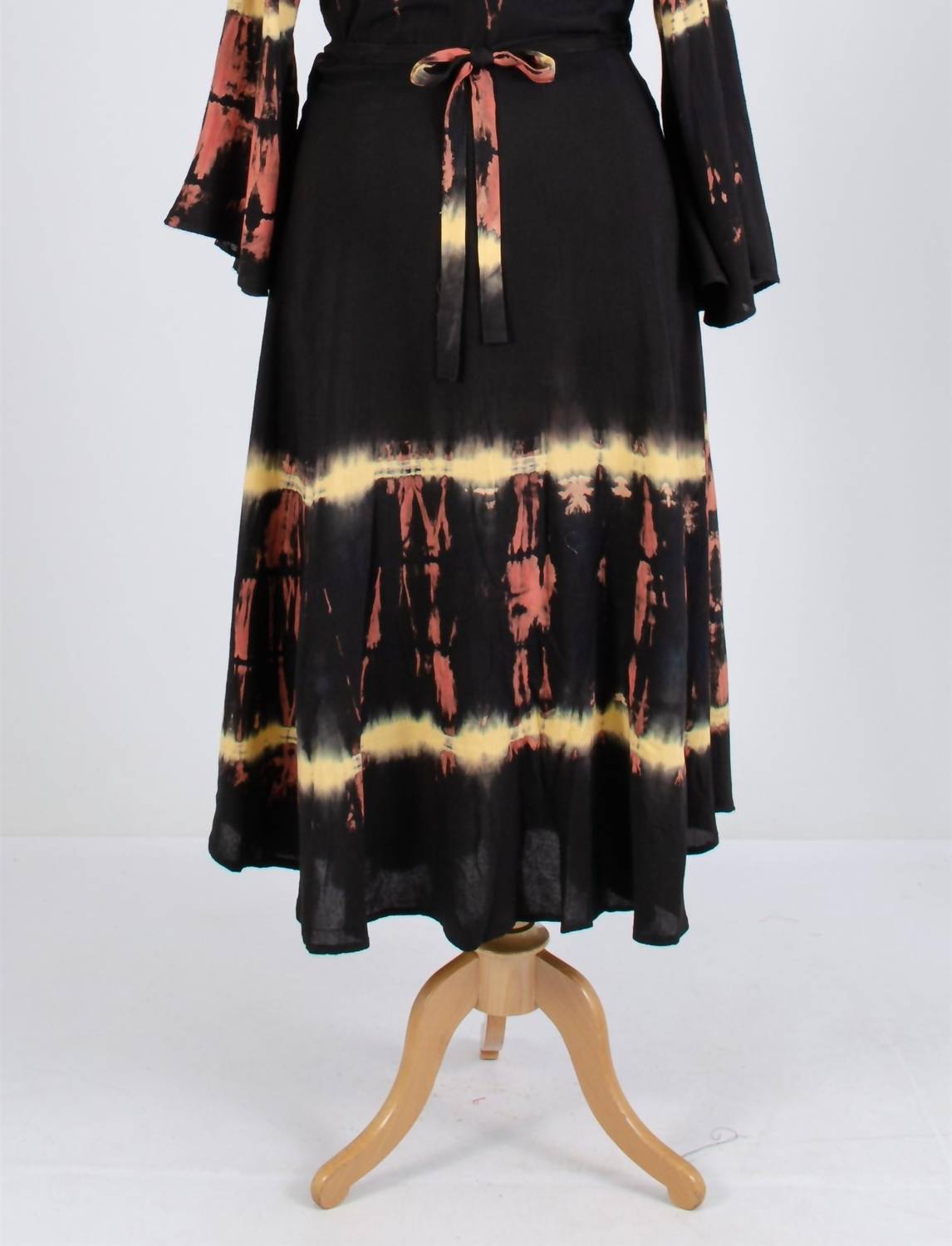 Step in Style Women's Sunset Swirl Wrap Dress in style women s sunset swirl wrap dress in black multi - women's dress - detail view