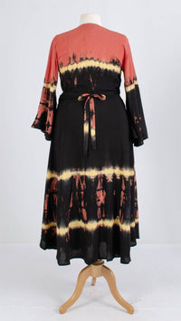 Step in Style Women's Sunset Swirl Wrap Dress in style women s sunset swirl wrap dress in black multi - women's dress - alternate view