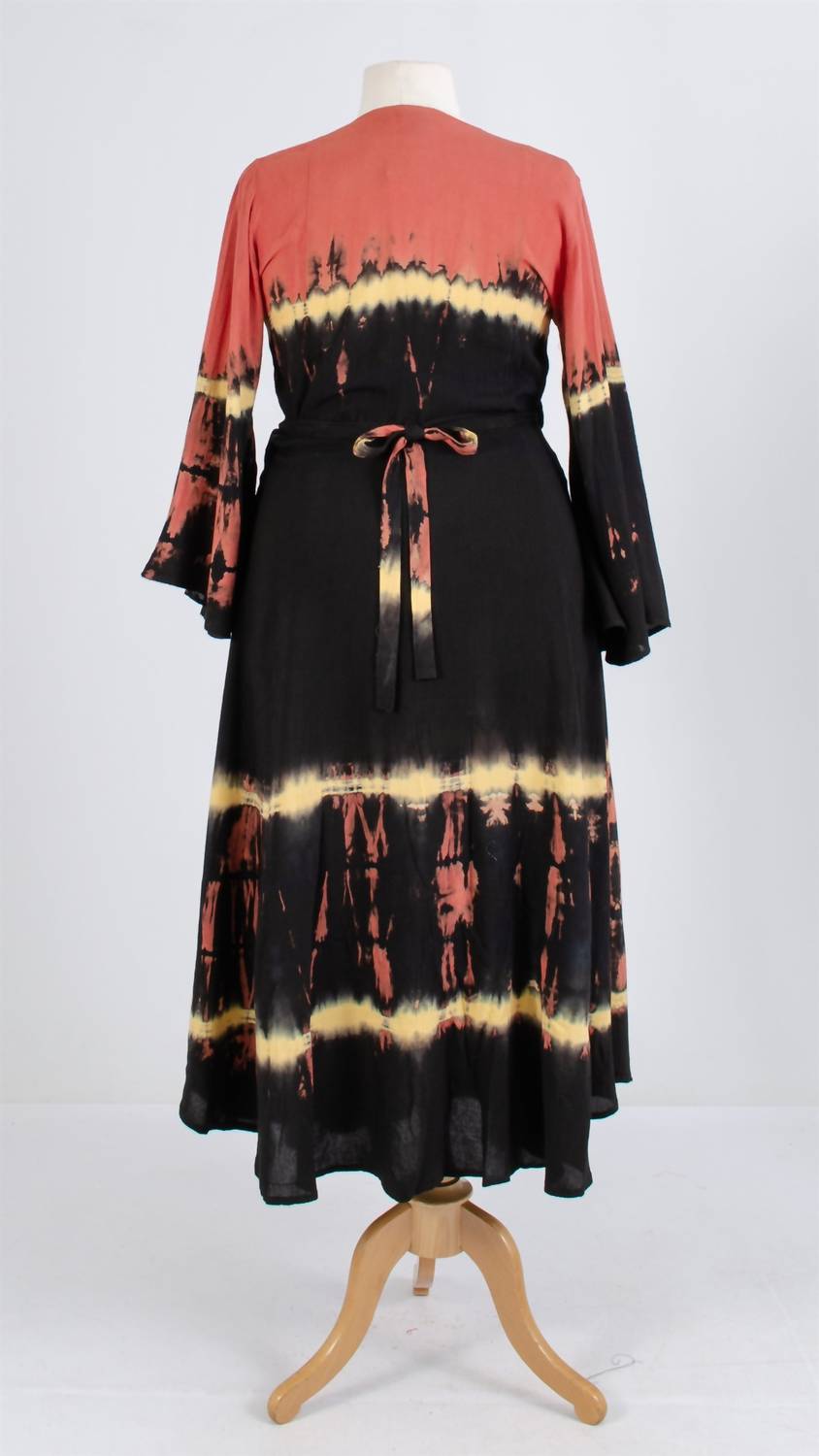 Step in Style Women's Sunset Swirl Wrap Dress in style women s sunset swirl wrap dress in black multi - women's dress - alternate view