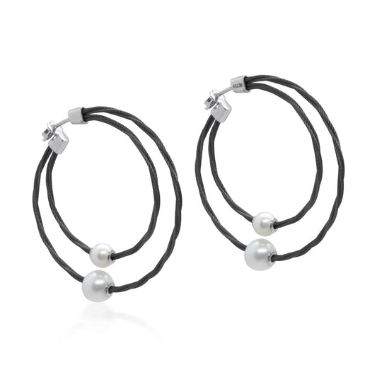 Alor - Dual Pearl Hoop Earring