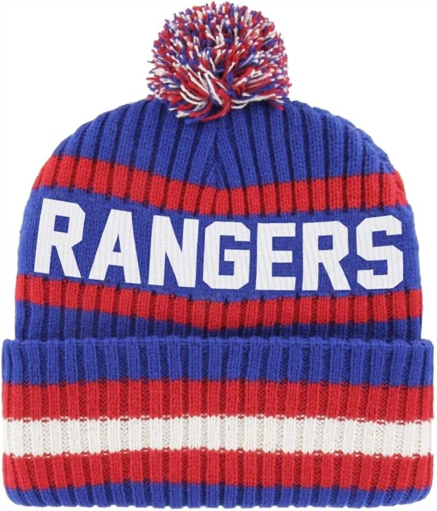 ’47 Men's New York Rangers Bering Cuff Knit Winer Hat in royal - men's hat - detail view