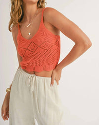 Sage The Label - Mae Pointelle Crop Sweater Top