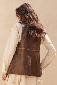 Promesa - Vegan Leather Snap-front Vest