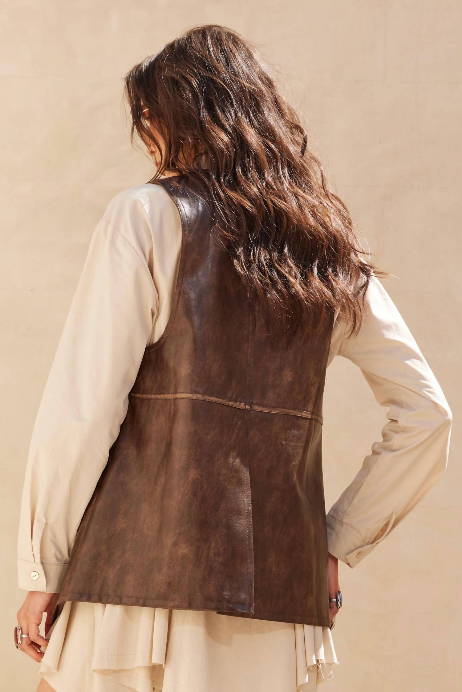 Promesa - Vegan Leather Snap-front Vest