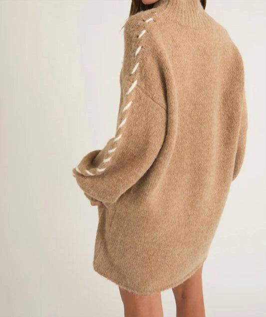 Le Lis - Mariah Bow Ribbon Sleeve Sweater Shirt Dress