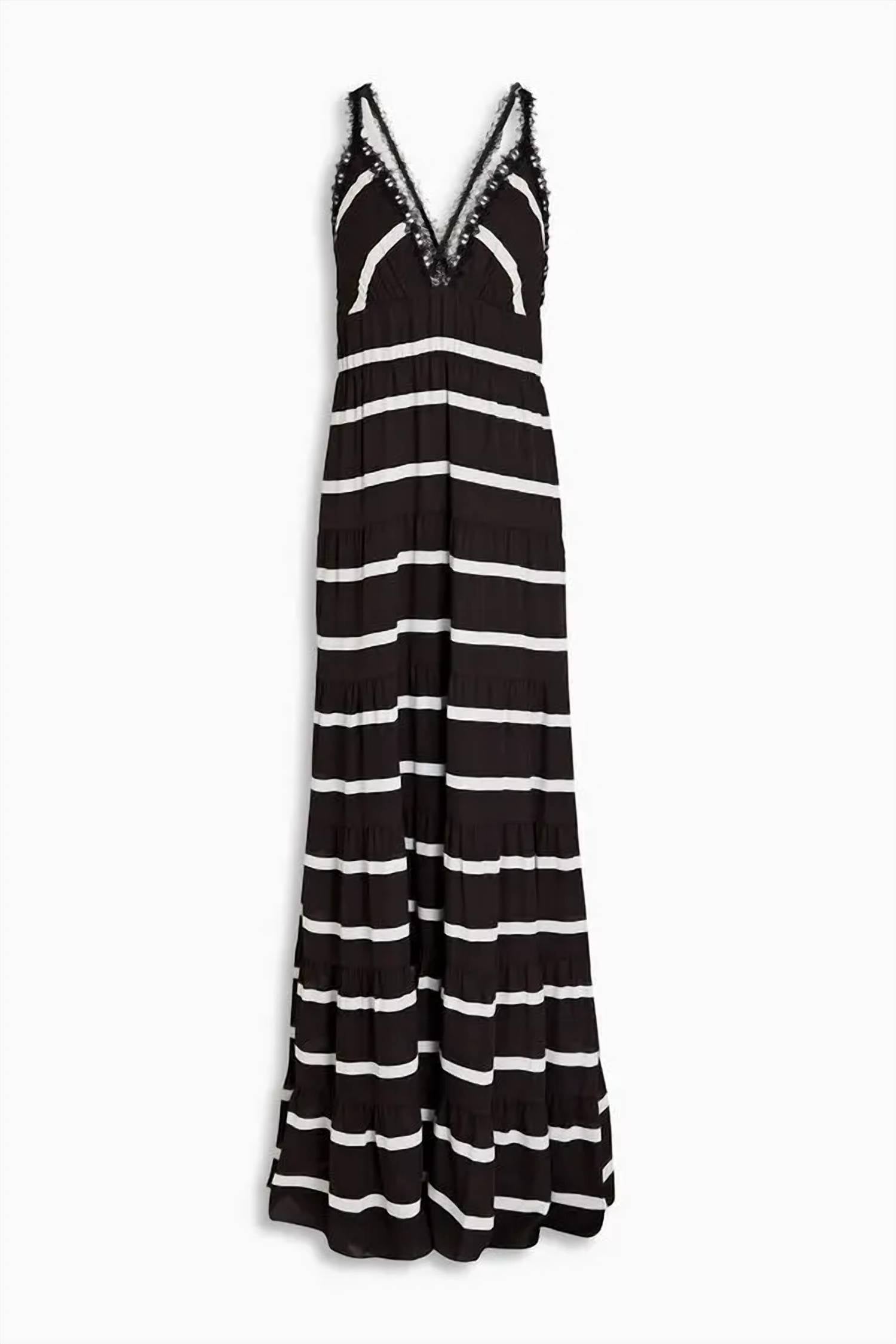 Alice + Olivia - Karolina Tiered Stipe Maxi Dress