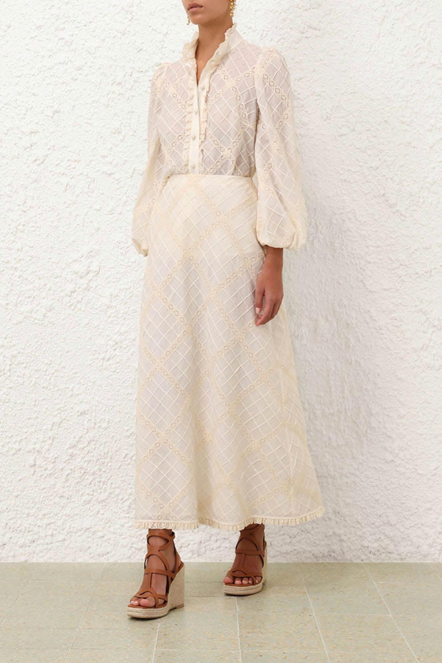 Zimmermann - Tallow Lace Trim Bias Skirt