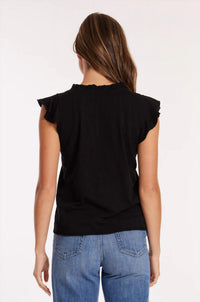 Mododoc - Sleeveless V Neck Ruffle Top