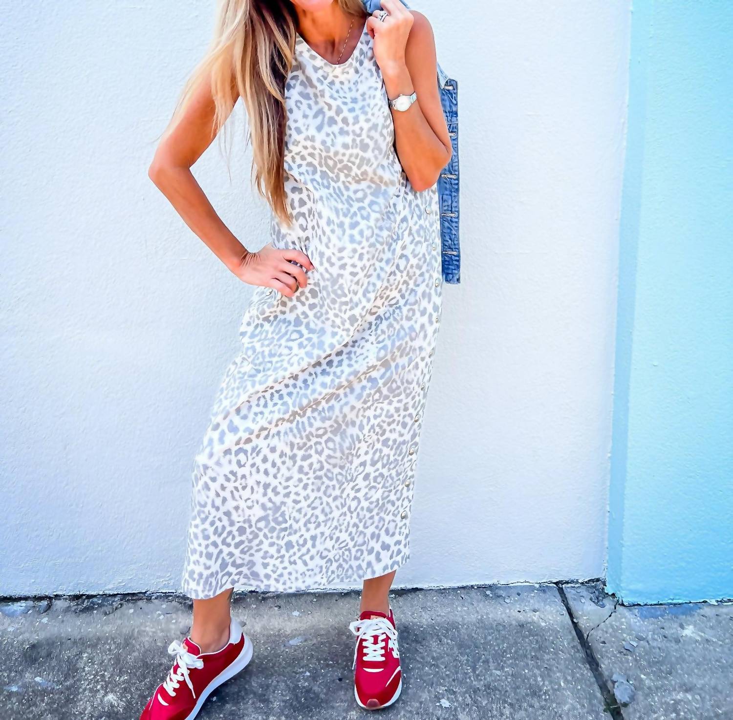 Entro - Wild Side Studded Midi Dress