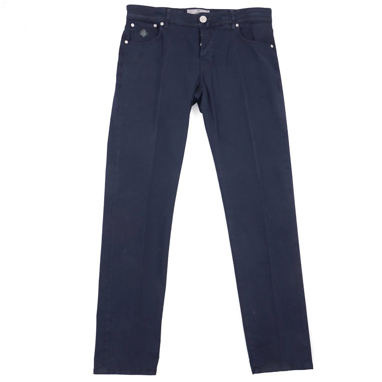 Luigi Borrelli Napoli - Men's Slim-fit Cotton Linen Jeans