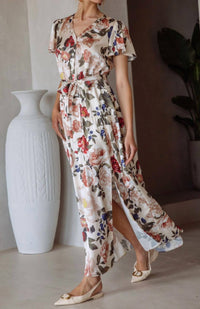 Skies Are Blue - Button Front Tiered Maxi Dress