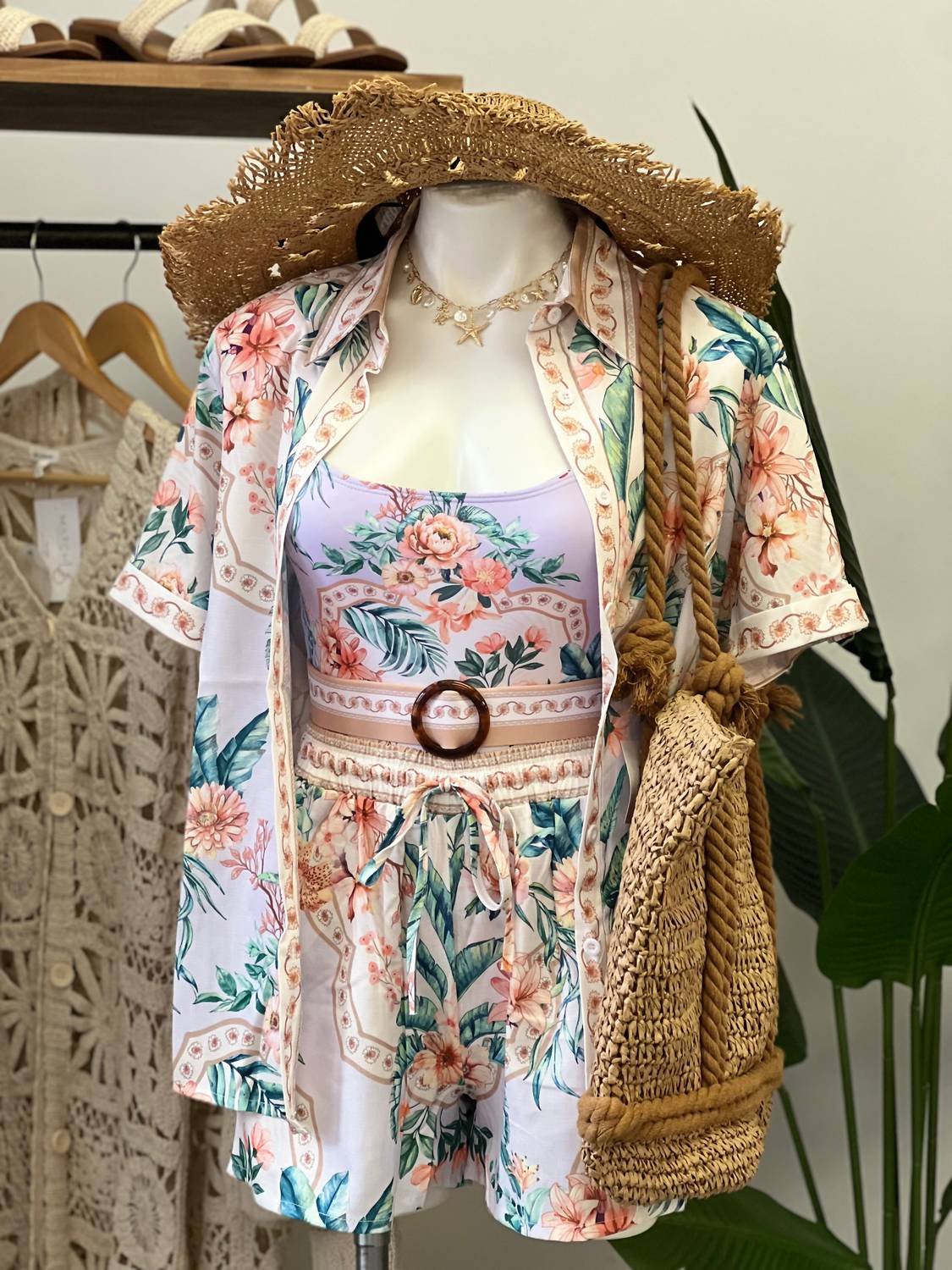 TFY Collection Island Shirt And Short Set in lavender - item - alternate view