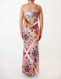 Lavender Brown - Talia Floral Strapless Maxi Dress