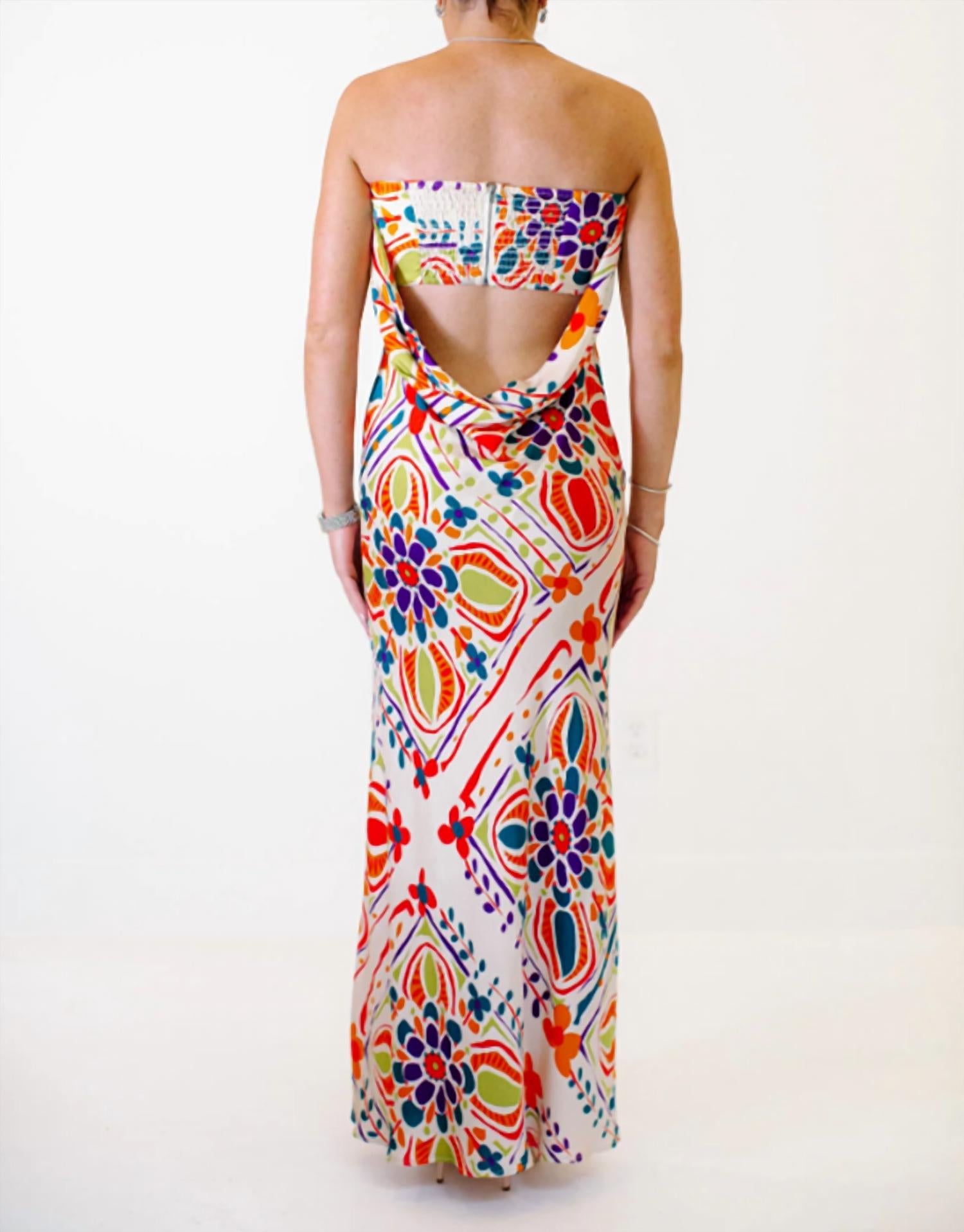 Lavender Brown - Talia Floral Strapless Maxi Dress