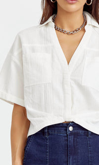 Greylin - Maria Tucked Cropped Shirt