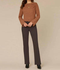 Democracy - Women's Drapey Boat Neck Long Sleeve Knit Top