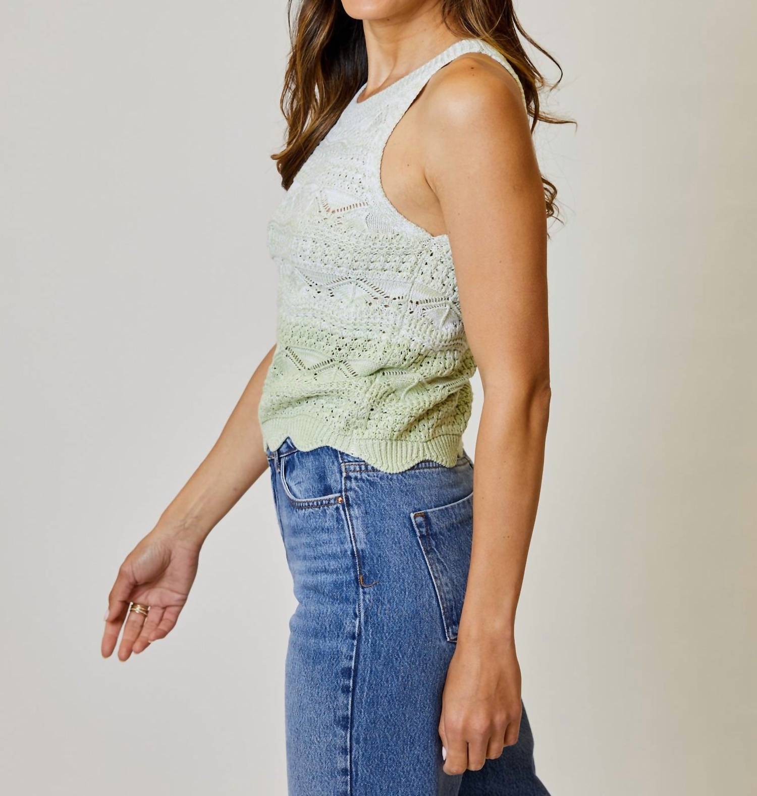 Dh New York - Ombre Halter Top - Pistachio Combo