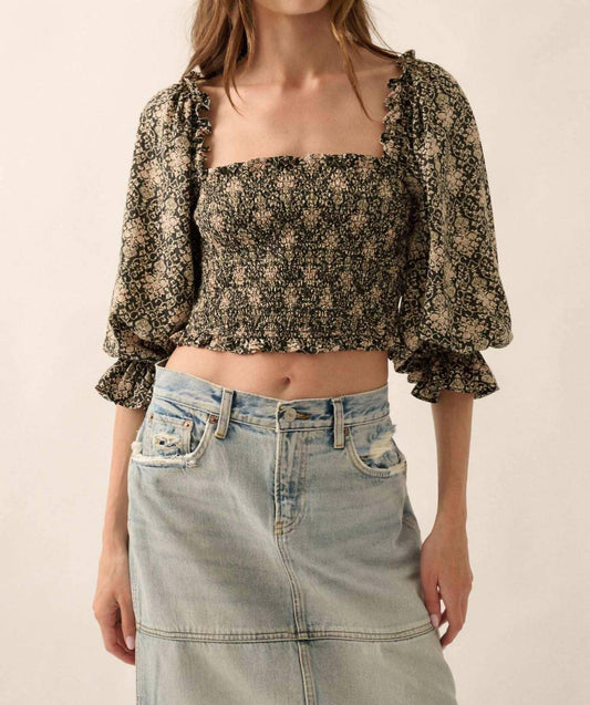 Promesa - Bella Cropped Puff Sleeve Top