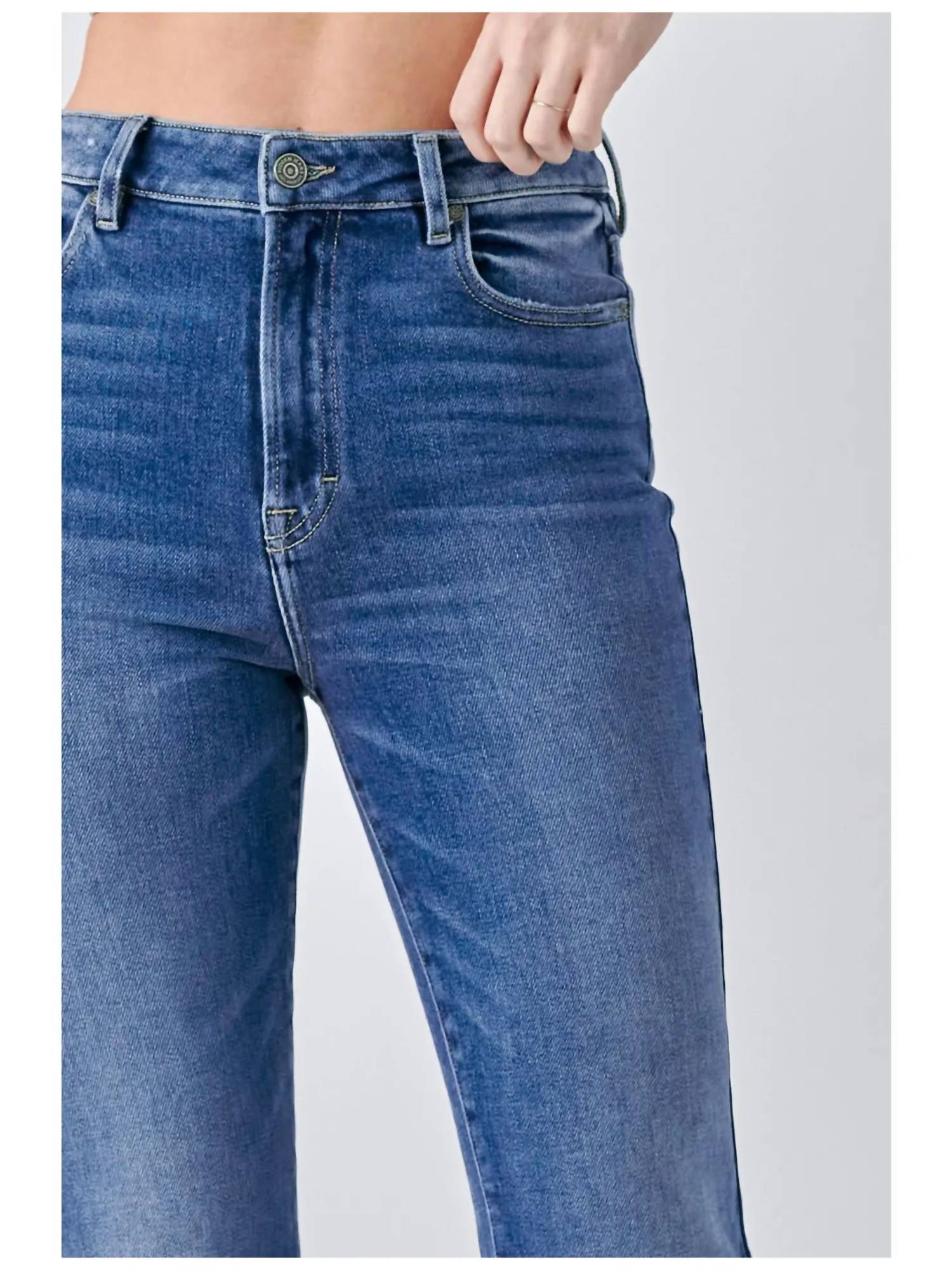 Hidden - Diva Front Slit Flare Jeans