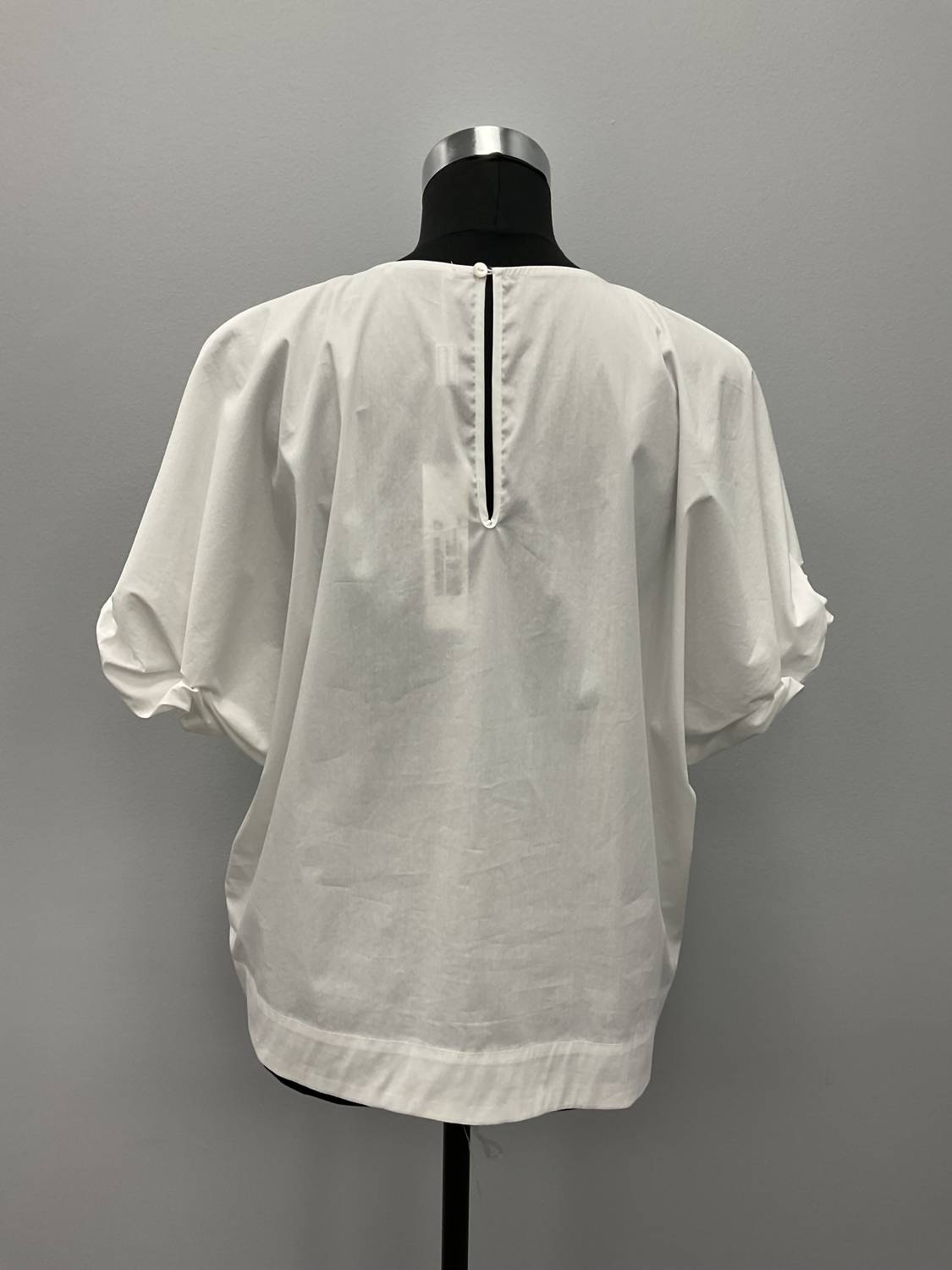 Hubert Gasser - WHITE RUCHED SLEEVE COTTON TOP