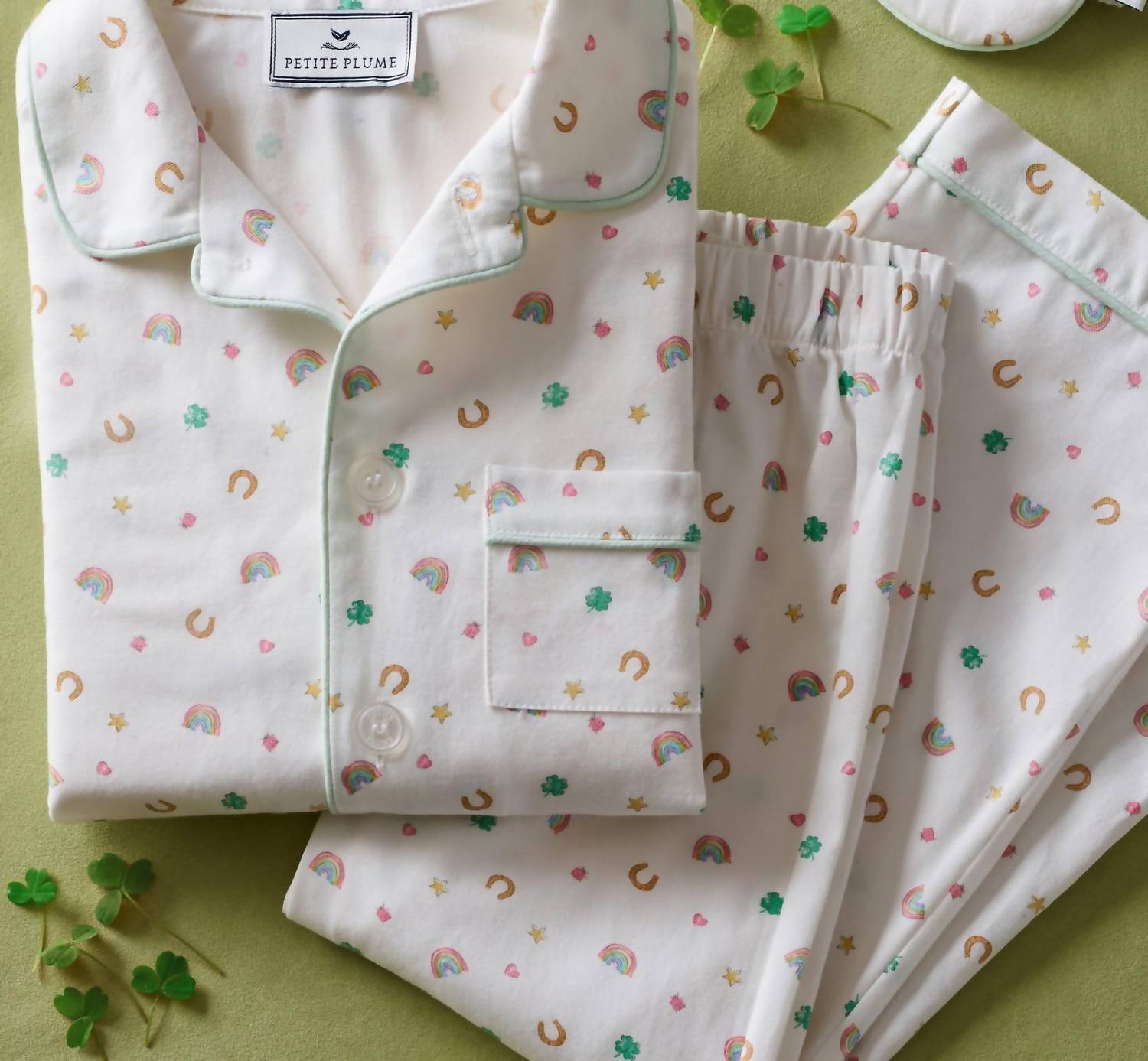Petite Plume Kid's Twill Pajama Set in good luck charms - kids' sleepwear - view 6