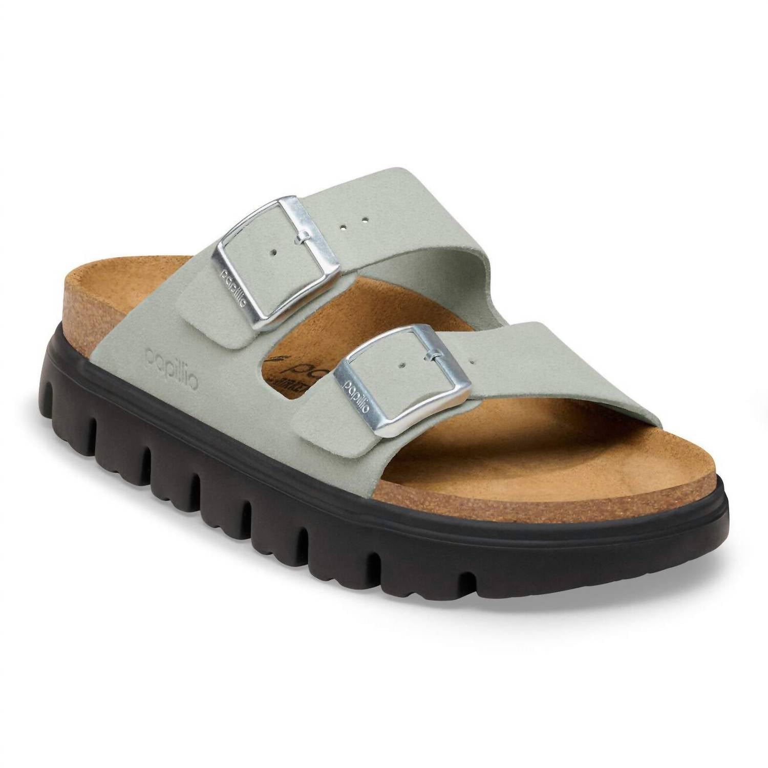 BIRKENSTOCK Women's Arizona Pap Chunky Sandals in pure sage black - women's sandal