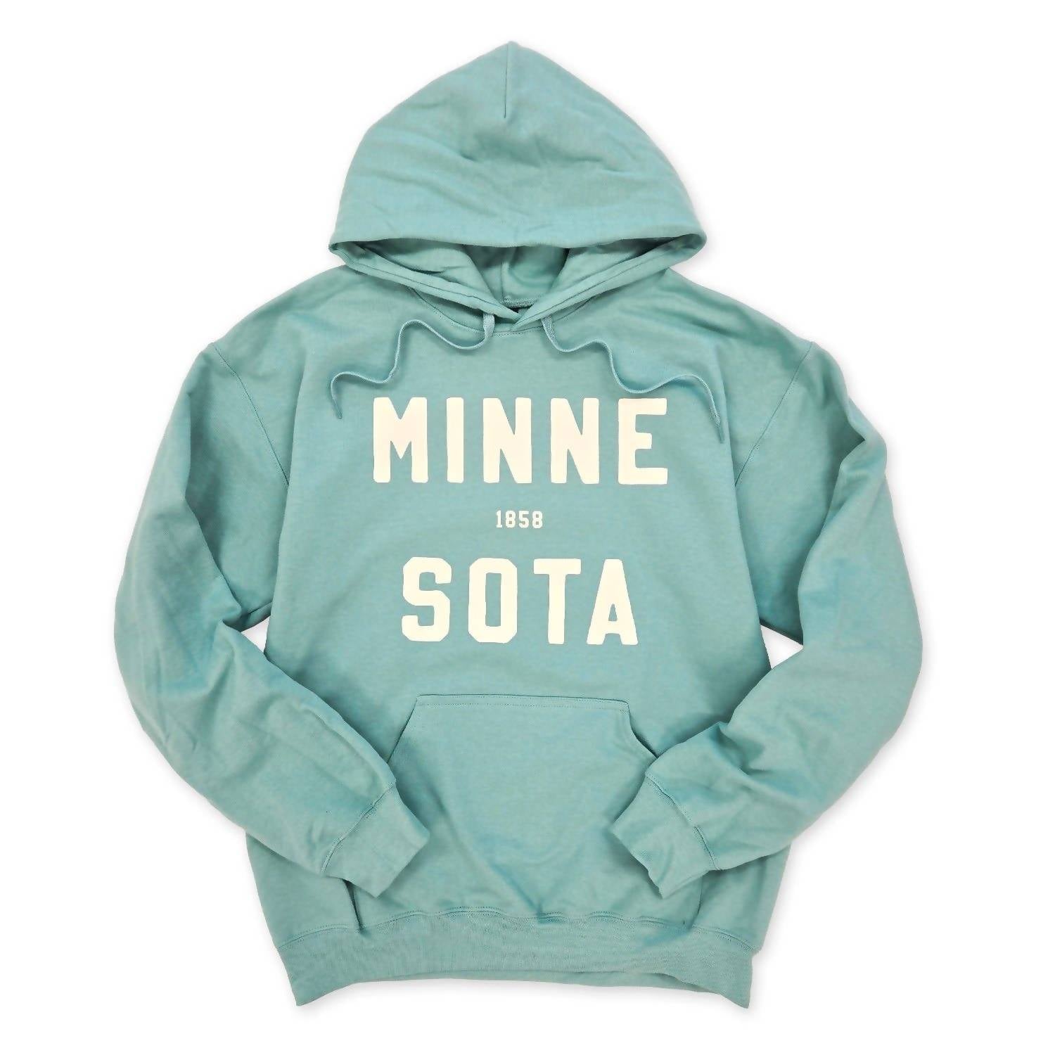 218 Clothing + Gift Unisex - Minnesota Hoodie in dusty blue green - women's top