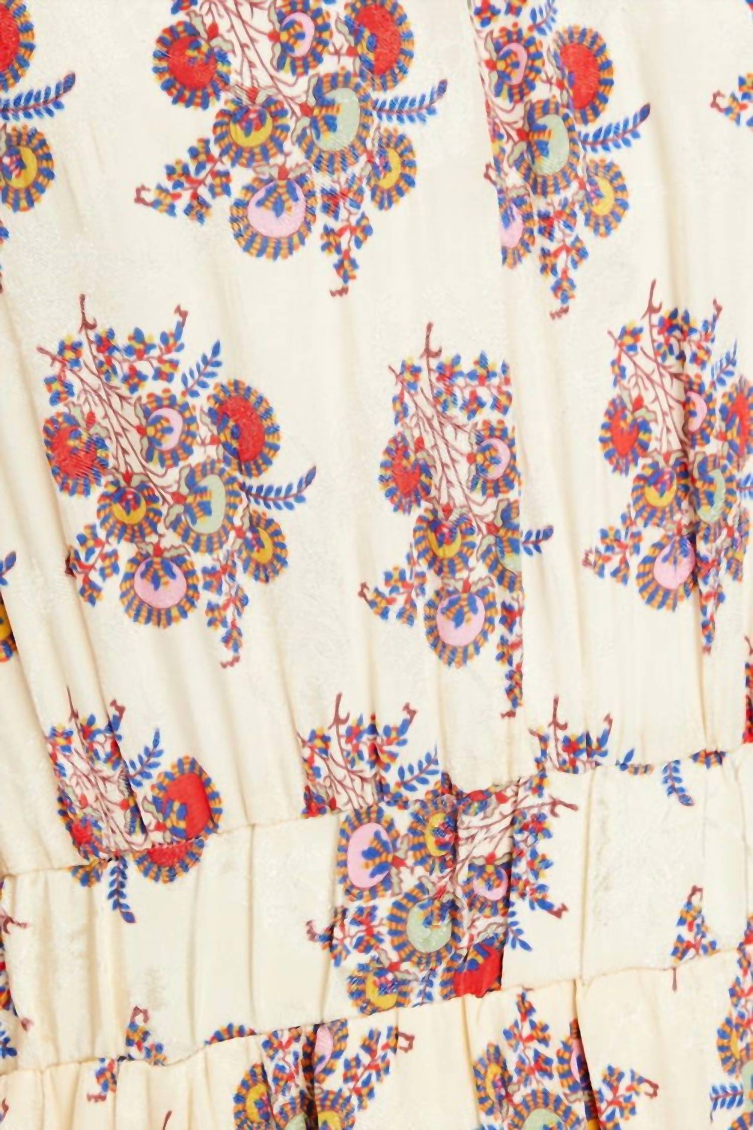 Bytimo - Gathered Jacquard Midi Dress