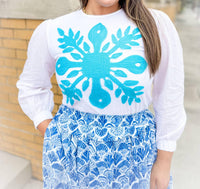 Heart Of Grace - Calico Scallop Ruffle Maxi Skirt