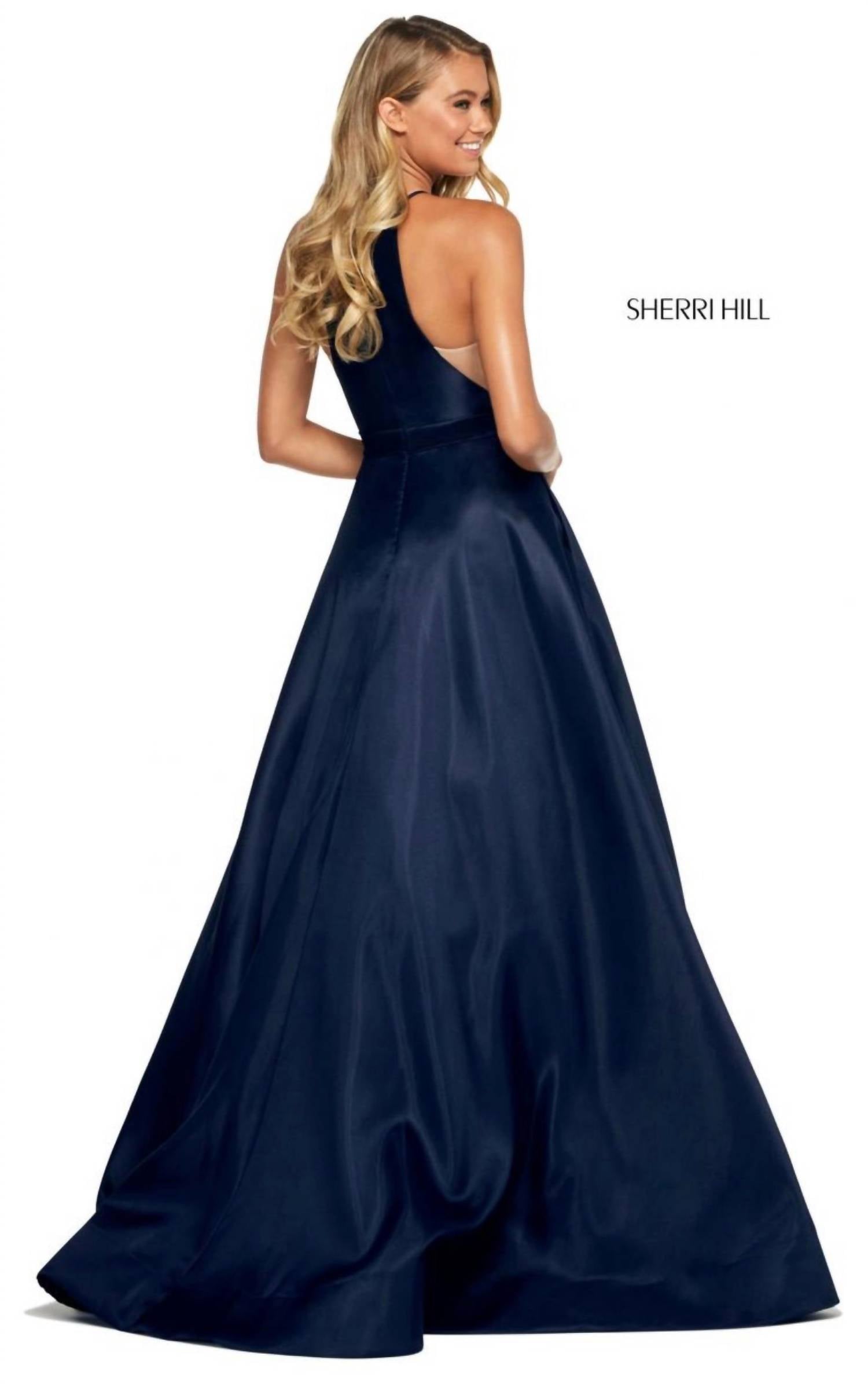 Sherri Hill - Mikado A-line Halter Gown