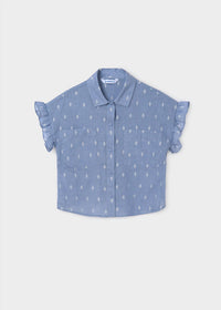 Mayoral - Girls' Ruffle Printed Blouse & Crop Top Set