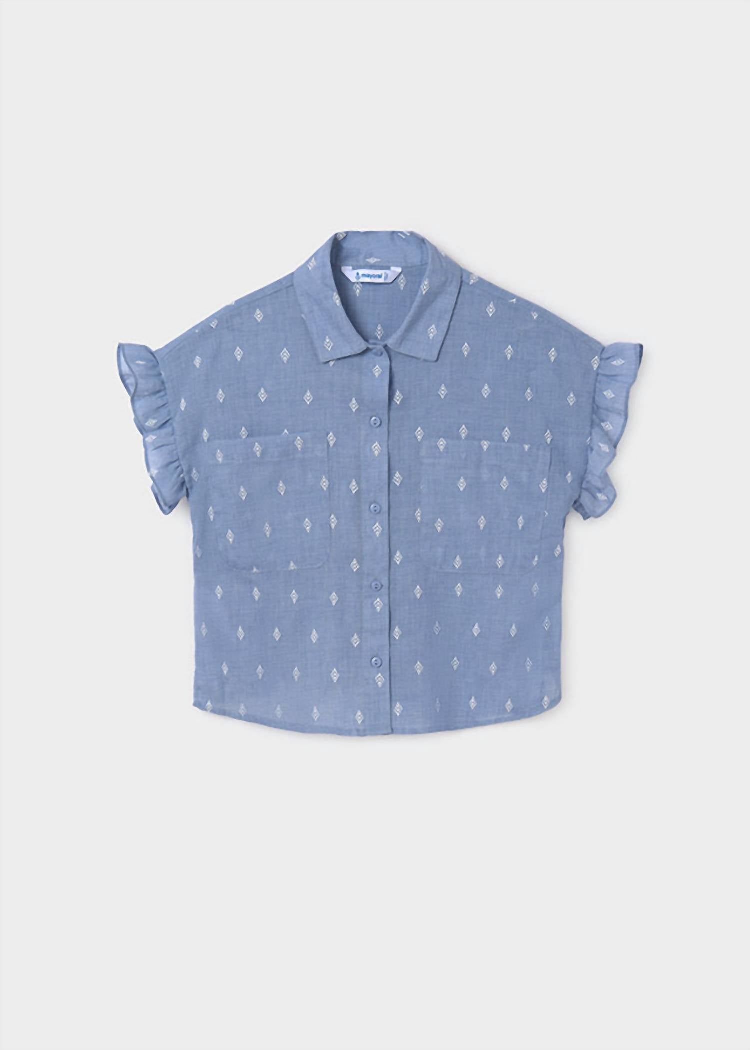 Mayoral - Girls' Ruffle Printed Blouse & Crop Top Set