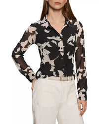 Sanctuary Fitted Mesh Button Down in petal whisper - women's long sleeve top - view 4