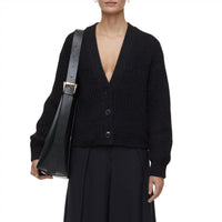 CLOSED Women's Alpaca Mix Cardigan in black - women's cardigan - alternate view