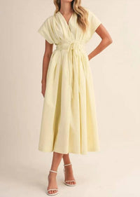Mint Exclusives - Short Sleeve Pleated Midi Dress